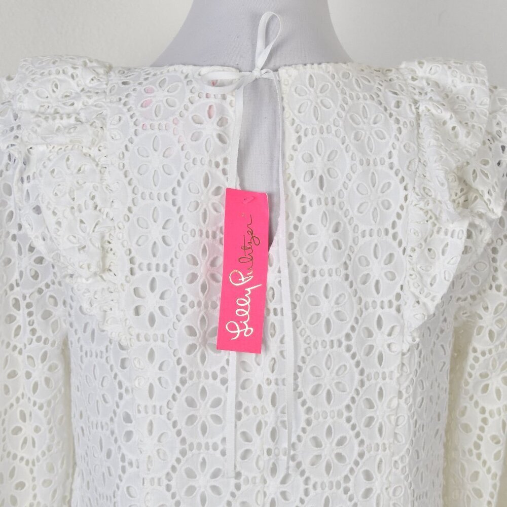 Lilly Pulitzer Primm Sand Dollar Eyelet Shift Dress White NEW - M - Picture 9 of 13